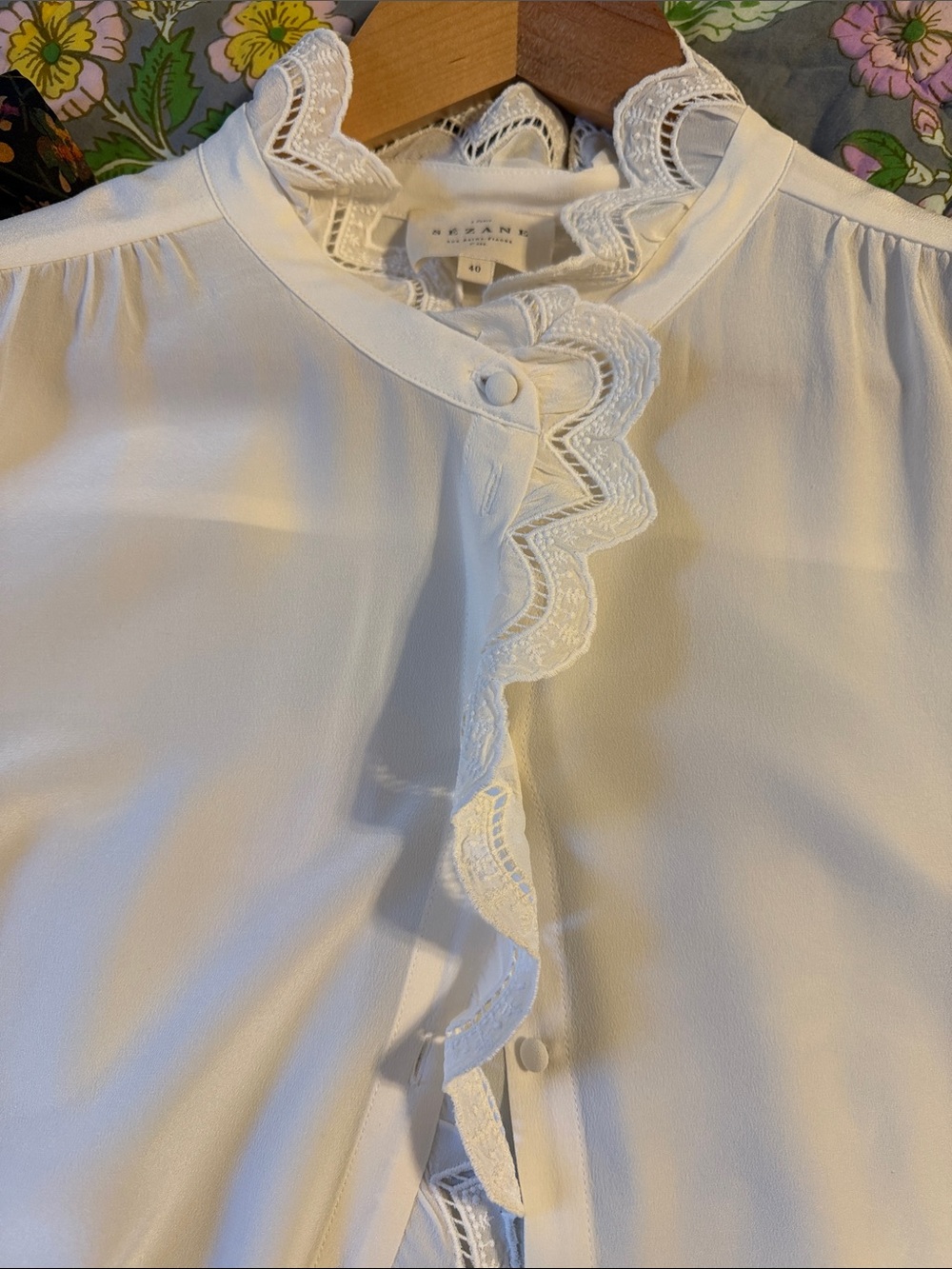 Sezane CHLO SHIRT- Ecru - Picture 4 of 6